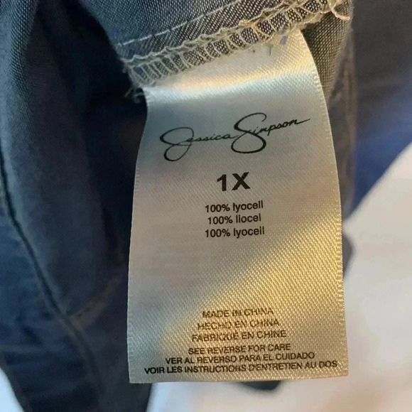 nwt JESSICA SIMPSON chambray SHIRT DRESS 1X (B) - Picture 5 of 7